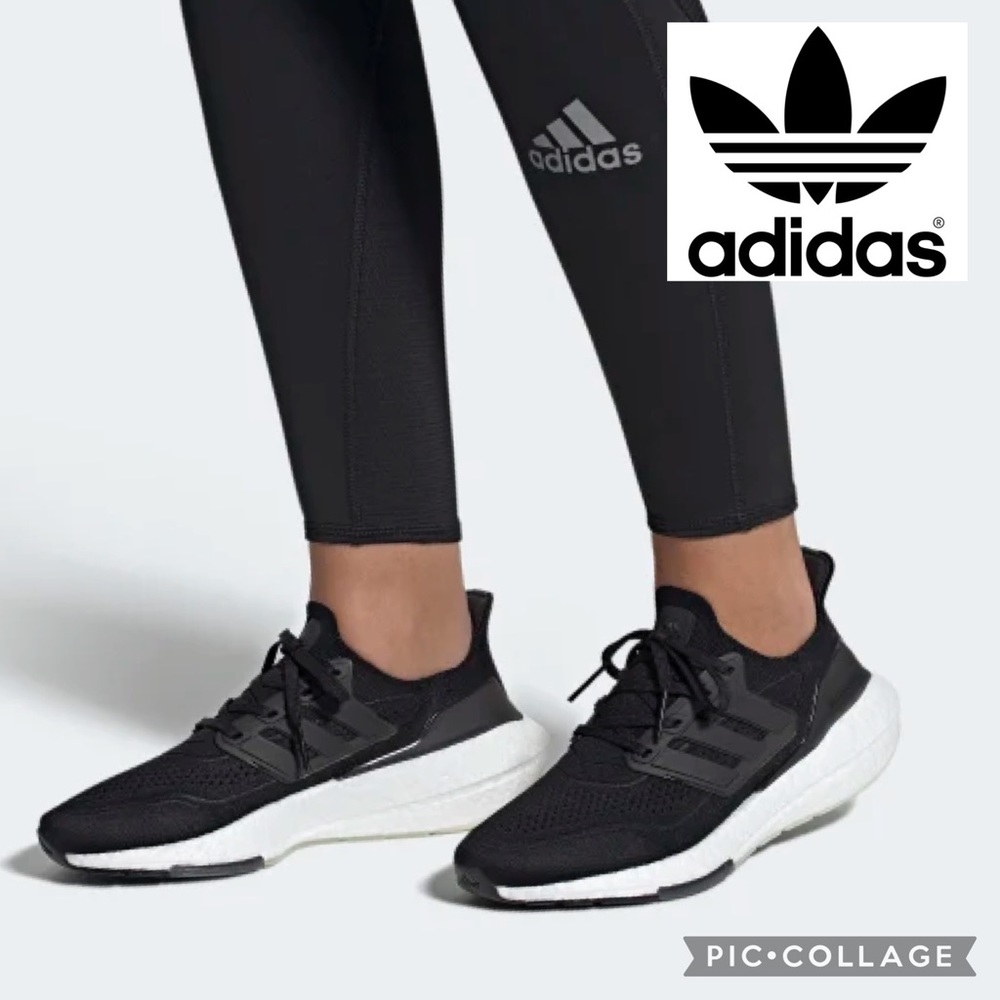 Adidas Ultraboost 21 Women’s Running Shoe {Blk/Wht} 8